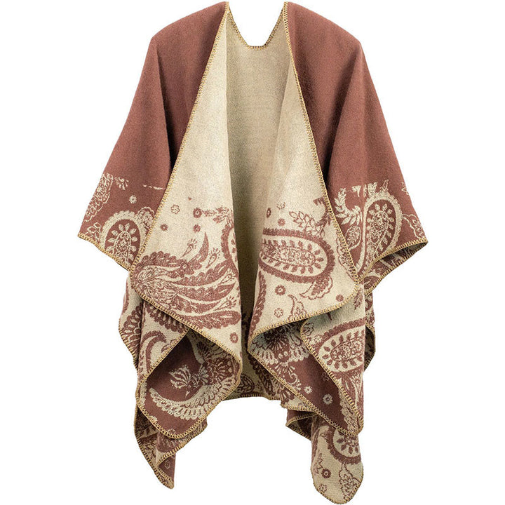 Écharpe unisexe à motif cachemire tibétain, motif Buddha Stones , automne-hiver - Rouge indien - image 1