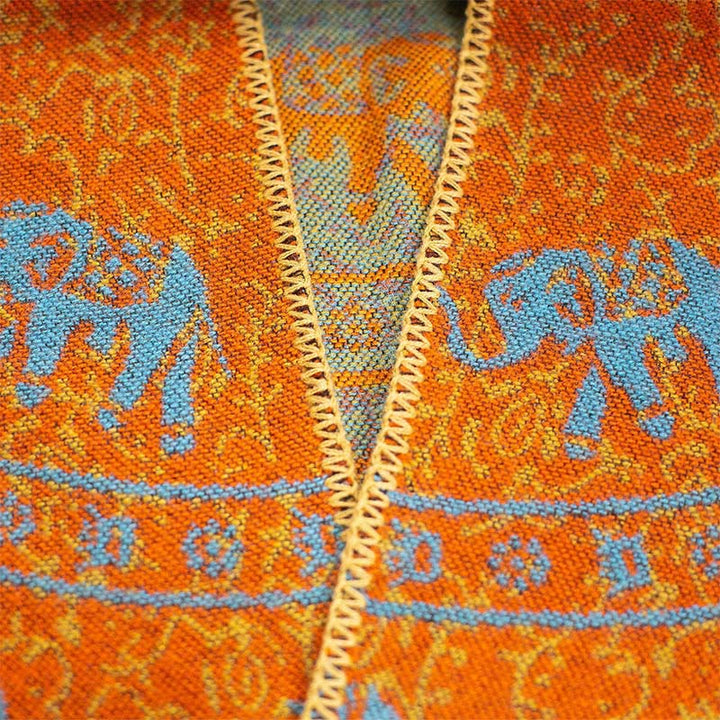Écharpe châle unisexe confortable en jacquard Buddha Stones à motifs géométriques d'éléphants - image 10