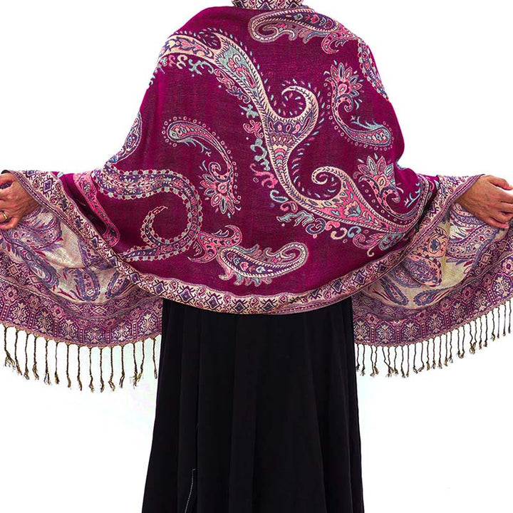 Écharpe confortable à pompons et motif floral cachemire tibétain de style bohème avec Buddha Stones - image 22