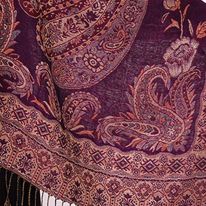 Écharpe confortable à pompons et motif floral cachemire tibétain de style bohème avec Buddha Stones - image 18