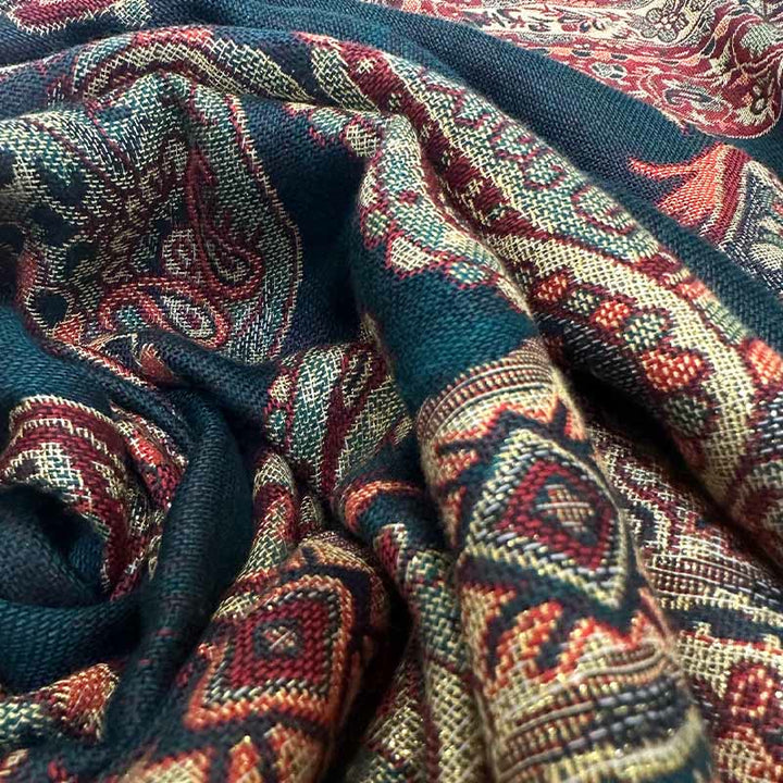 Écharpe confortable à pompons et motif floral cachemire tibétain de style bohème avec Buddha Stones - image 3