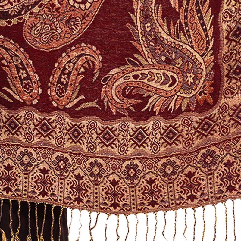 Écharpe confortable à pompons et motif floral cachemire tibétain de style bohème avec Buddha Stones - image 11