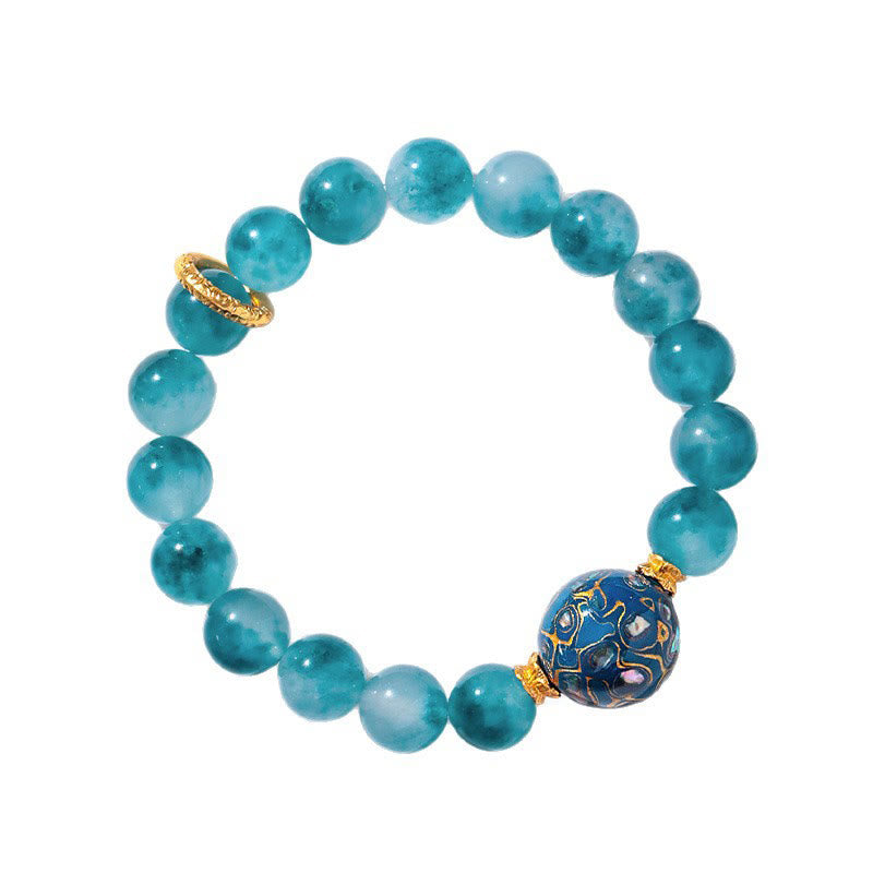 Bracelet de perles positives en calcédoine bleue naturelle de 10 mm Buddha Stones - image 6