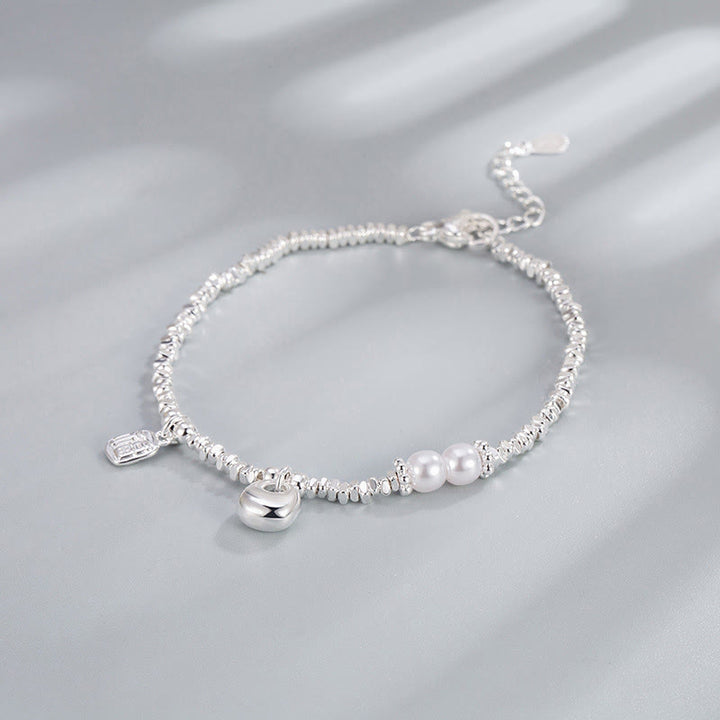 Bracelet de bénédiction en perles avec personnage Fu en argent plaqué cuivre et Buddha Stones - image 1