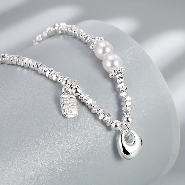 Bracelet de bénédiction en perles avec personnage Fu en argent plaqué cuivre et Buddha Stones - image 3