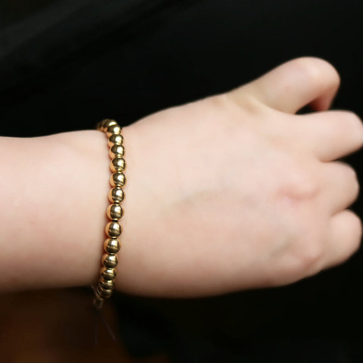 Bracelet de richesse en perles de cuivre pur et laiton tibétain rétro avec Buddha Stones - image 2