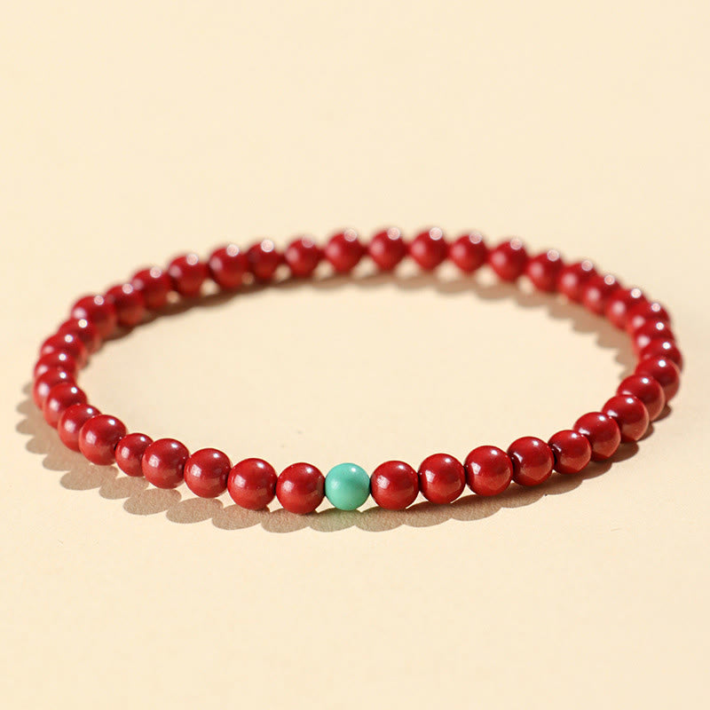 Bracelet de concentration en turquoise Buddha Stones - Cinabre impérial de 4 mm - image 1
