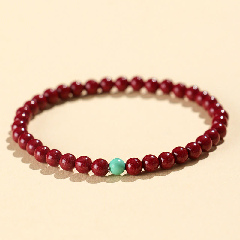 Bracelet de concentration en turquoise Buddha Stones - Cinabre 4 mm - image 2
