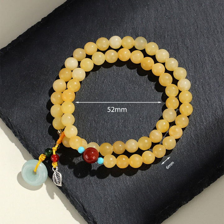 Bracelet de richesse à double tour avec boucle de paix en topaze et Buddha Stones - image 4