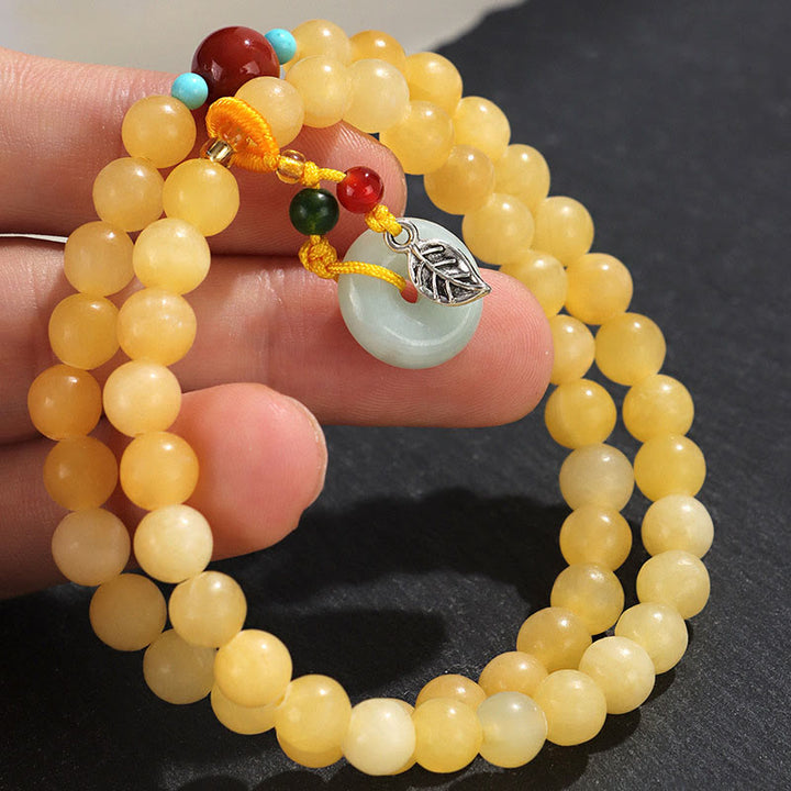 Bracelet de richesse à double tour avec boucle de paix en topaze et Buddha Stones - image 5