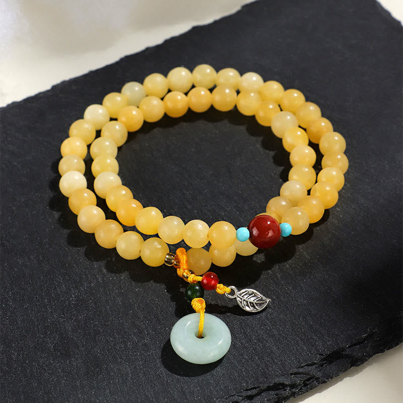 Bracelet de richesse à double tour avec boucle de paix en topaze et Buddha Stones - image 2