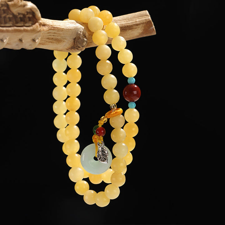 Bracelet de richesse à double tour avec boucle de paix en topaze et Buddha Stones - image 6