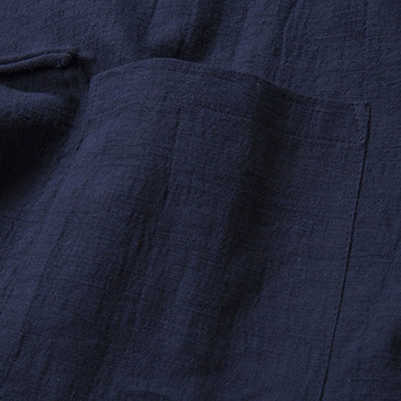 Chemise décontractée à boutons grenouille pour homme, couleur unie, motif Buddha Stones - image 14