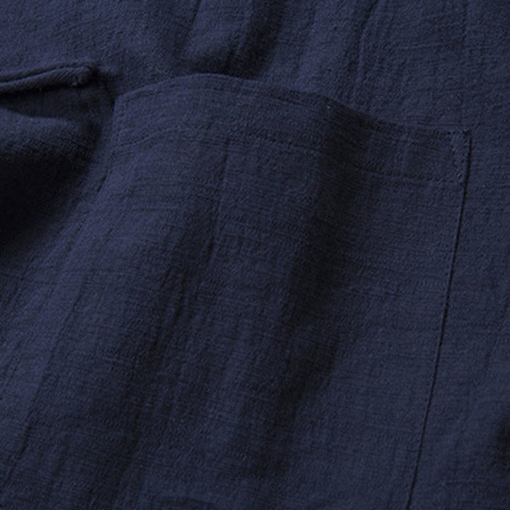 Chemise décontractée à boutons grenouille pour homme, couleur unie, motif Buddha Stones - image 14