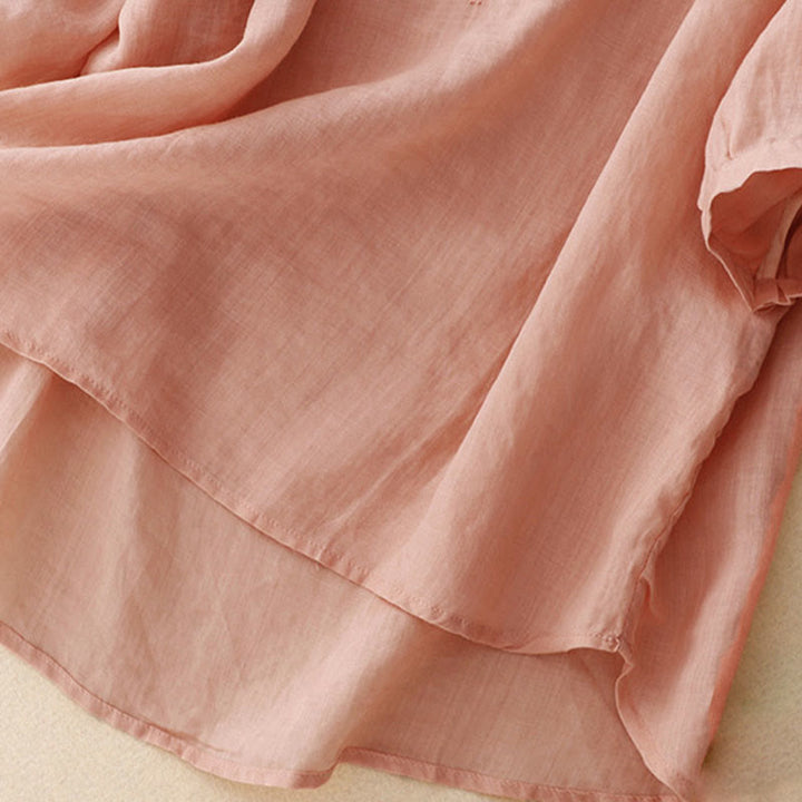 Chemise décontractée à manches mi-longues pour femme avec motif de grenouille et Buddha Stones - image 5