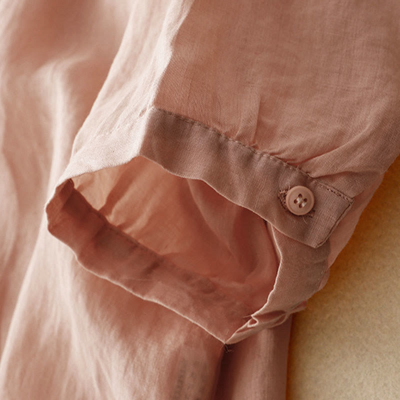 Chemise décontractée à manches mi-longues pour femme avec motif de grenouille et Buddha Stones - image 6