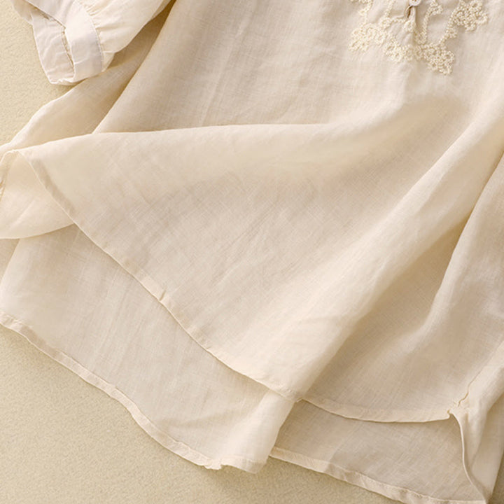 Chemise décontractée à manches mi-longues pour femme avec motif de grenouille et Buddha Stones - image 10