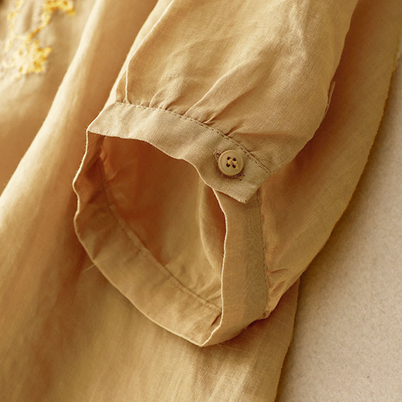 Chemise décontractée à manches mi-longues pour femme avec motif de grenouille et Buddha Stones - image 13