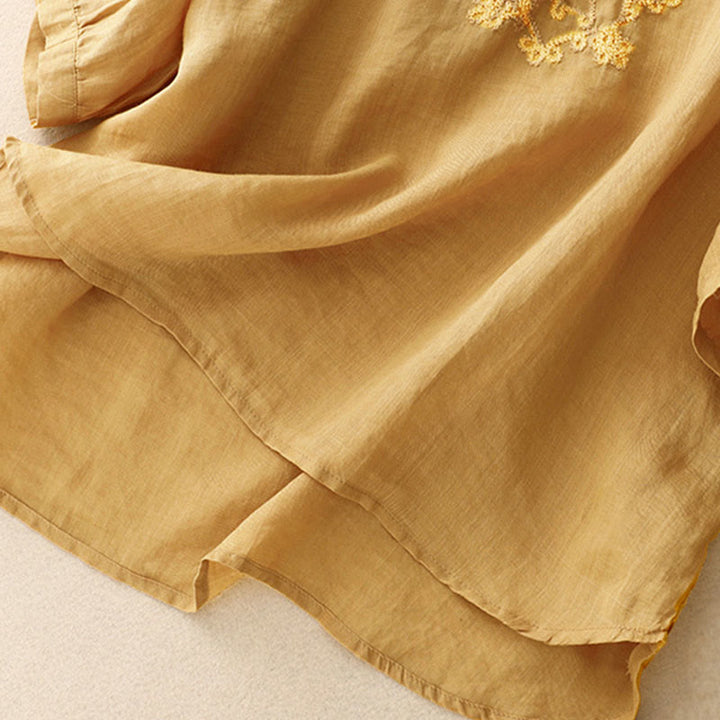 Chemise décontractée à manches mi-longues pour femme avec motif de grenouille et Buddha Stones - image 14