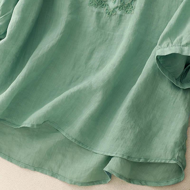 Chemise décontractée à manches mi-longues pour femme avec motif de grenouille et Buddha Stones - image 19