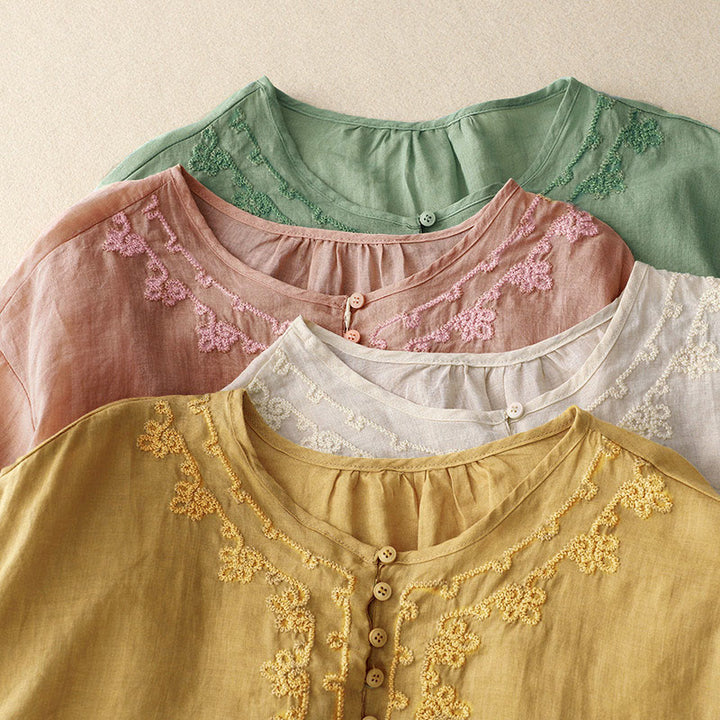 Chemise décontractée à manches mi-longues pour femme avec motif de grenouille et Buddha Stones - image 23