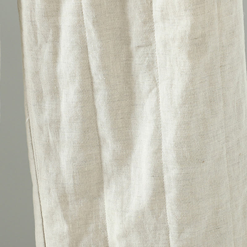Pantalon large rembourré en coton pour femme avec poches et boutons de grenouille brodés Buddha Stones - image 12