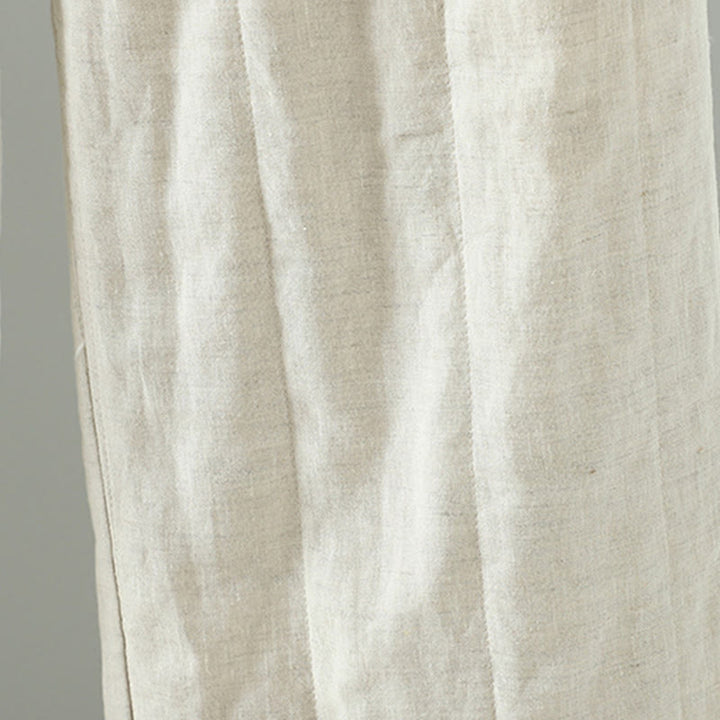 Pantalon large rembourré en coton pour femme avec poches et boutons de grenouille brodés Buddha Stones - image 12