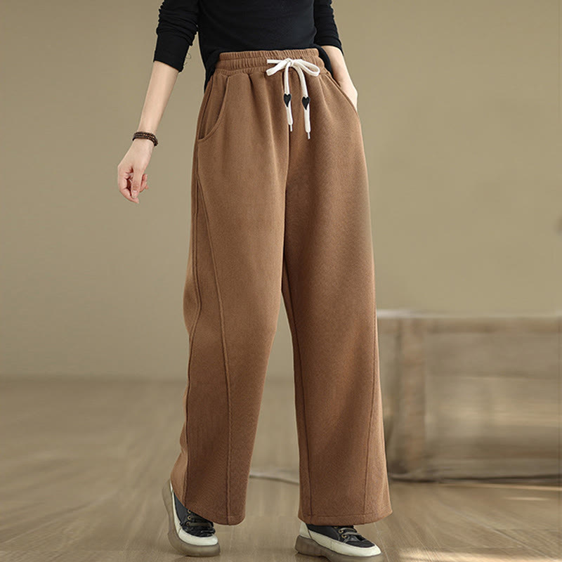 Pantalon large en coton uni avec cordon de serrage et poches pour femme Motif Buddha Stones - Pérou - US8-10，UK/AU12-14，EU40-42 (2XL) - image 0
