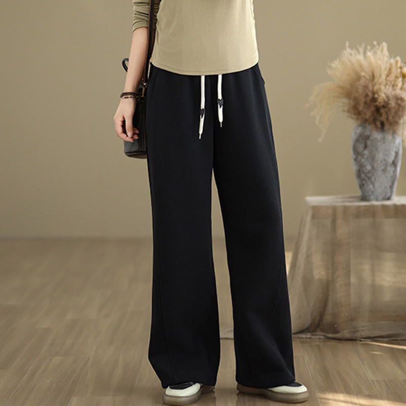 Pantalon large en coton uni avec cordon de serrage et poches pour femme Motif Buddha Stones - Noir - US8-10，UK/AU12-14，EU40-42 (2XL) - image 9