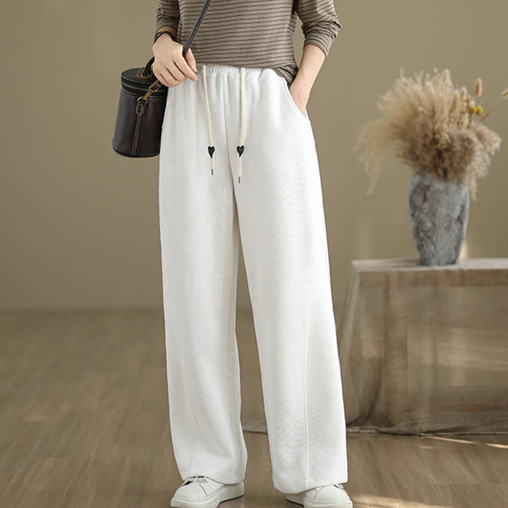 Pantalon large en coton uni avec cordon de serrage et poches pour femme Motif Buddha Stones - image 19