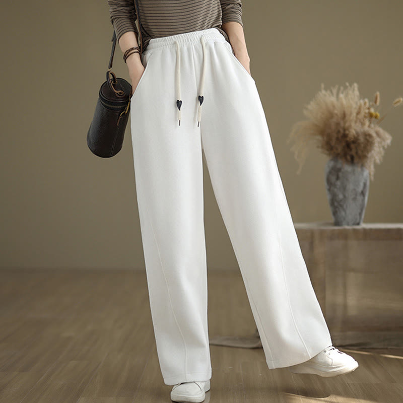 Pantalon large en coton uni avec cordon de serrage et poches pour femme Motif Buddha Stones - image 18
