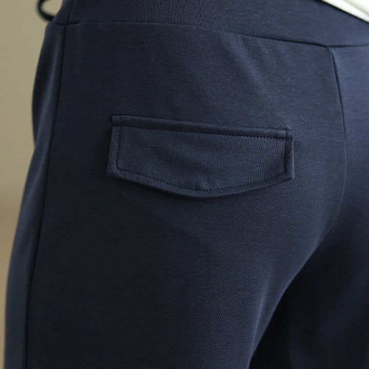 Pantalon large uni en coton et polyester avec cordon de serrage et poches pour femme Buddha Stones - image 6