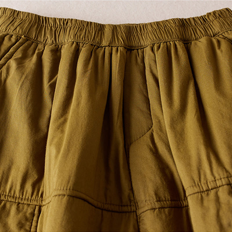 Pantalon harem épais pour femme, style uni, avec poches, de la Buddha Stones - image 7