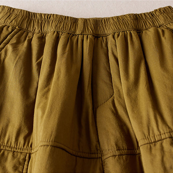 Pantalon harem épais pour femme, style uni, avec poches, de la Buddha Stones - image 7