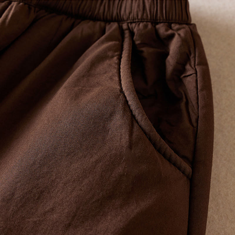 Pantalon harem épais pour femme, style uni, avec poches, de la Buddha Stones - image 12