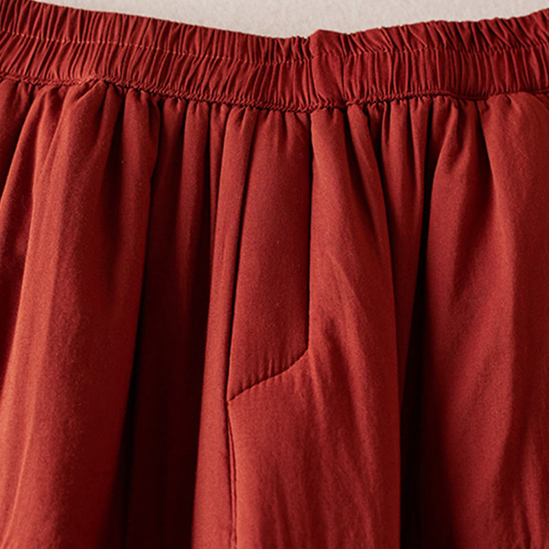 Pantalon harem épais pour femme, style uni, avec poches, de la Buddha Stones - image 17