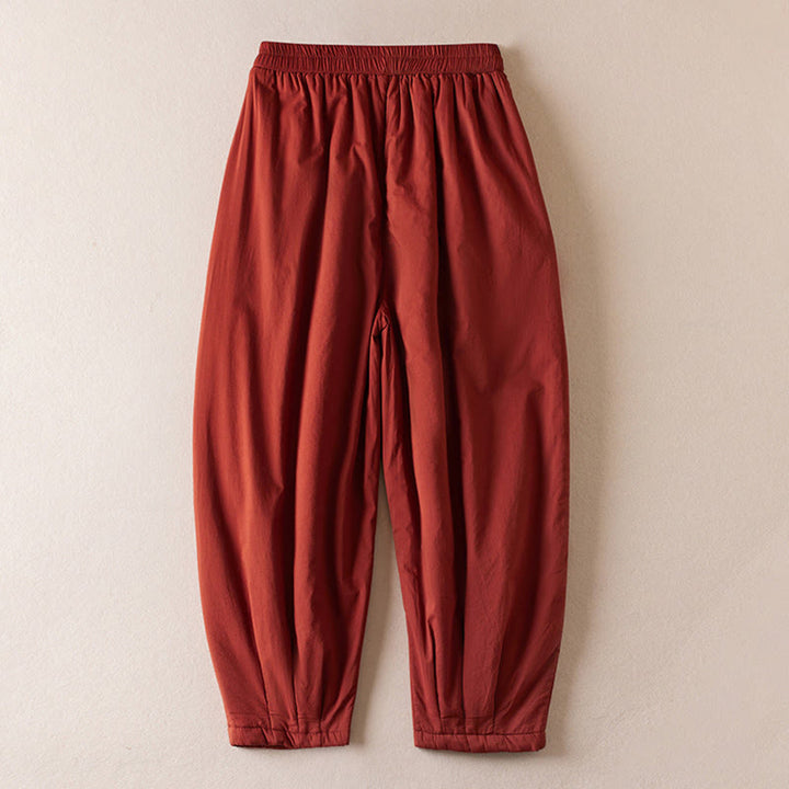 Pantalon harem épais pour femme, style uni, avec poches, de la Buddha Stones - image 16