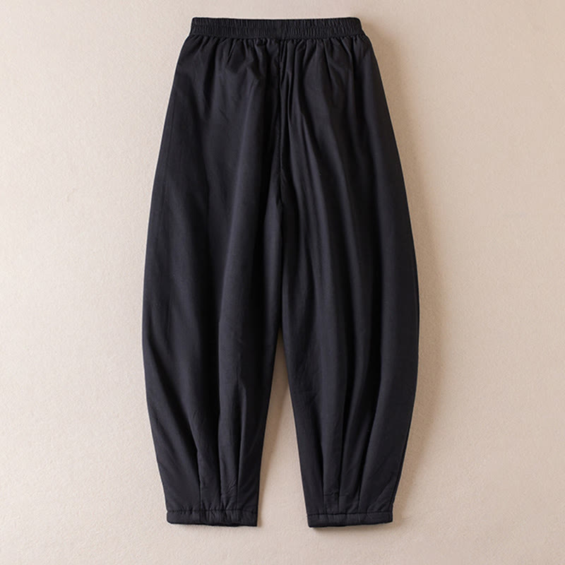 Pantalon sarouel épais en coton rembourré pour femme Buddha Stones avec poches - image 23