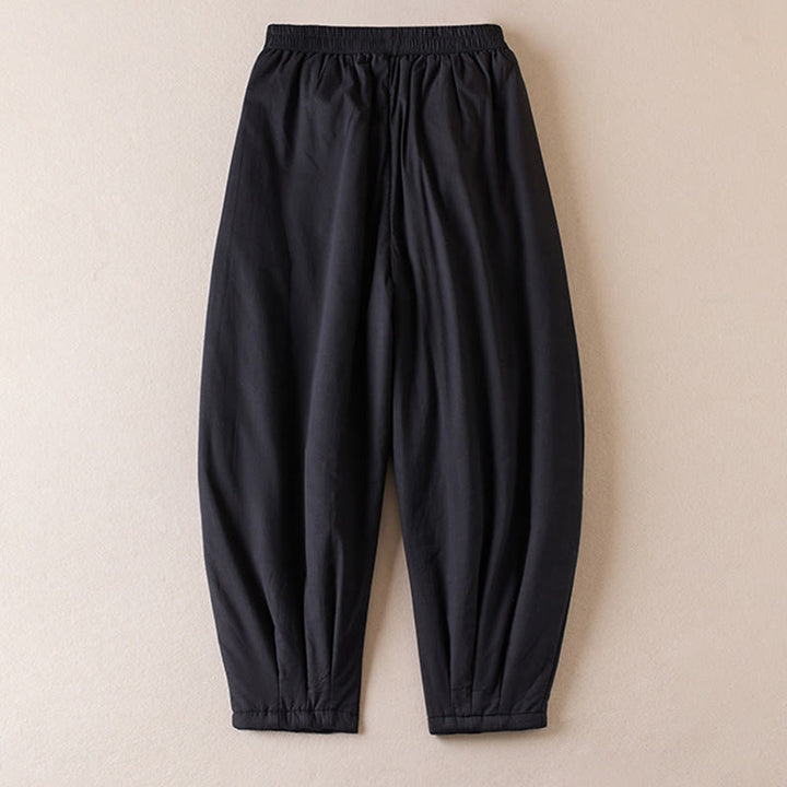 Pantalon sarouel épais en coton rembourré pour femme Buddha Stones avec poches - image 23