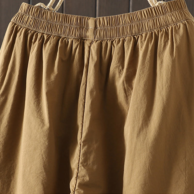 Pantalon sarouel en coton rembourré chaud et uni Buddha Stones pour femme avec poches - image 2