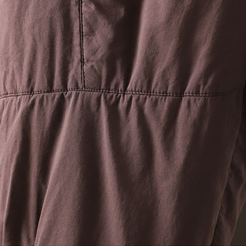 Pantalon sarouel en coton rembourré chaud et uni Buddha Stones pour femme avec poches - image 10