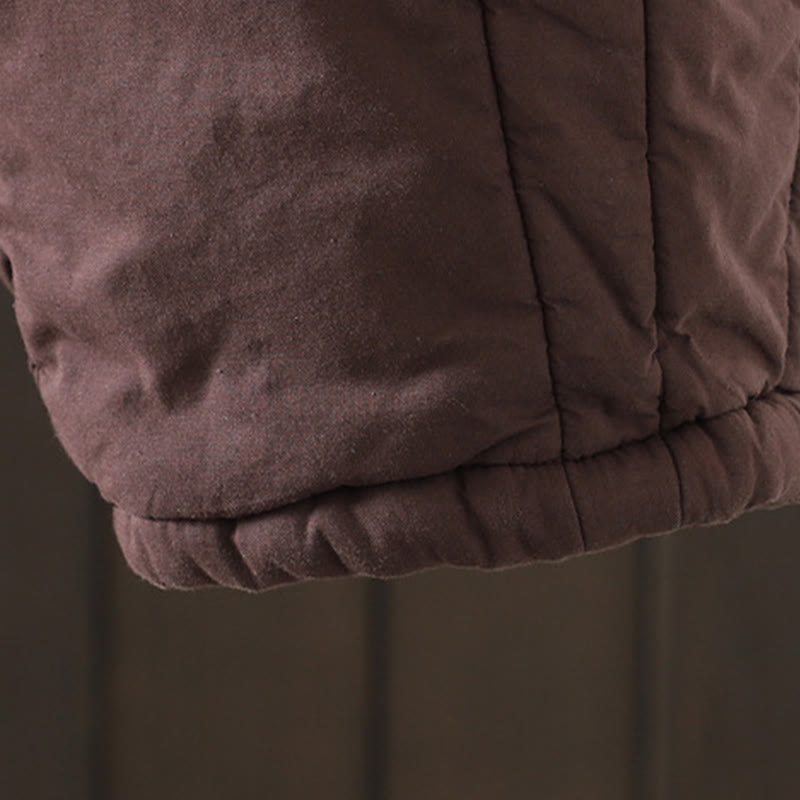 Pantalon sarouel en coton rembourré chaud et uni Buddha Stones pour femme avec poches - image 11