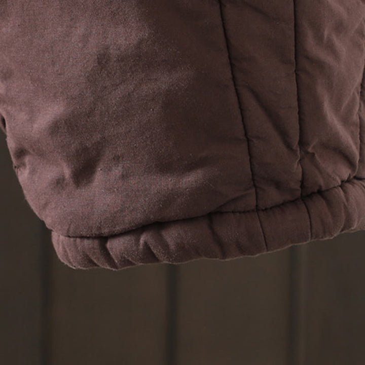 Pantalon sarouel en coton rembourré chaud et uni Buddha Stones pour femme avec poches - image 11