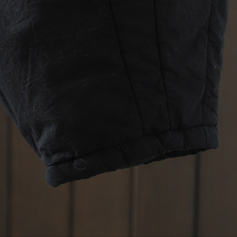 Pantalon sarouel en coton rembourré chaud et uni Buddha Stones pour femme avec poches - image 16