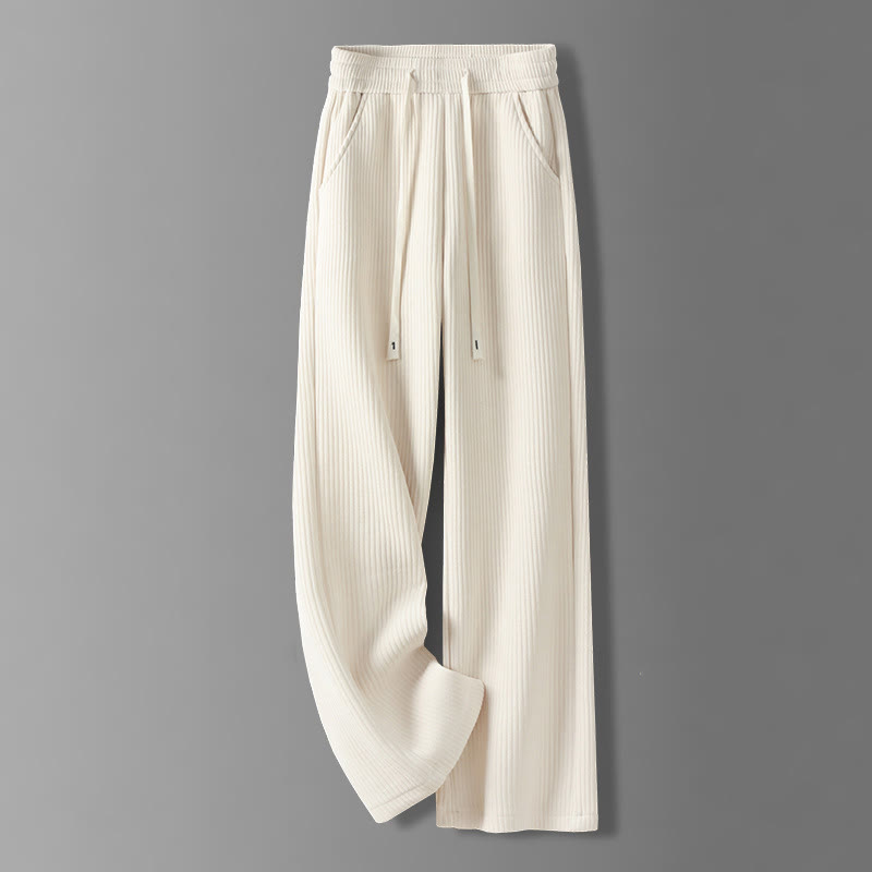 Pantalon décontracté en velours côtelé et coton rembourré pour femme Buddha Stones avec poches - Floral Blanc - US12，UK/AU16，EU44 (3XL) - image 1