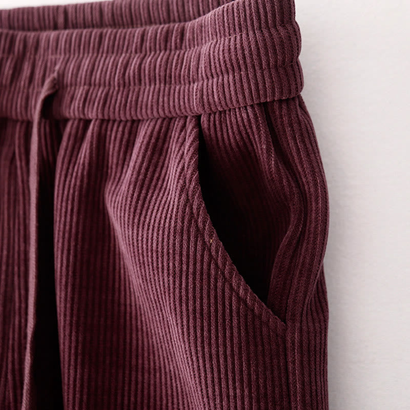 Pantalon décontracté en velours côtelé et coton rembourré pour femme Buddha Stones avec poches - image 15