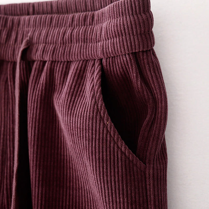 Pantalon décontracté en velours côtelé et coton rembourré pour femme Buddha Stones avec poches - image 15