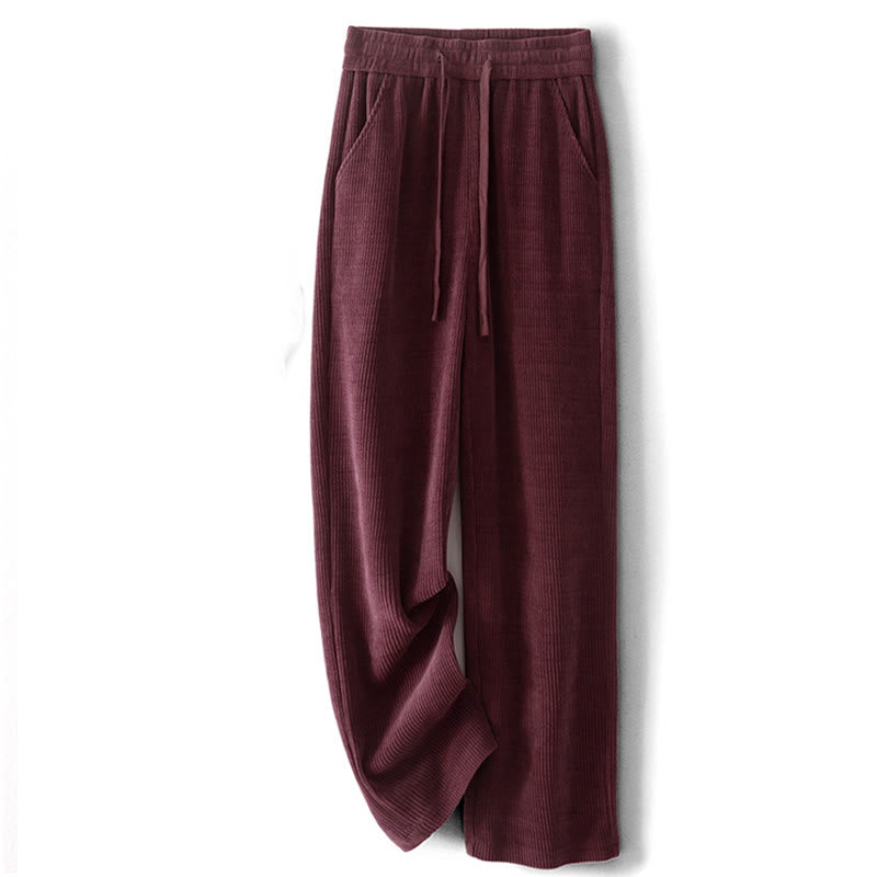 Pantalon décontracté en velours côtelé et coton rembourré pour femme Buddha Stones avec poches - image 17