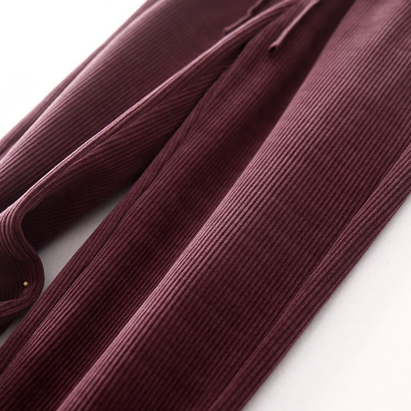Pantalon décontracté en velours côtelé et coton rembourré pour femme Buddha Stones avec poches - image 18