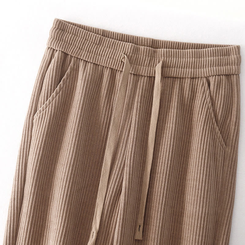 Pantalon décontracté en velours côtelé et coton rembourré pour femme Buddha Stones avec poches - image 26